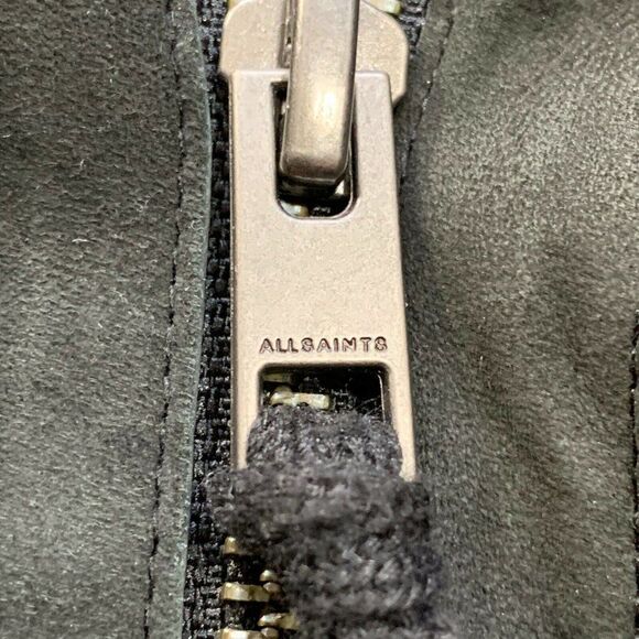 All Saints Sirius Jacket Hoodie Goat Suede Sleeves Men Size Extra Small - Picture 5 of 11